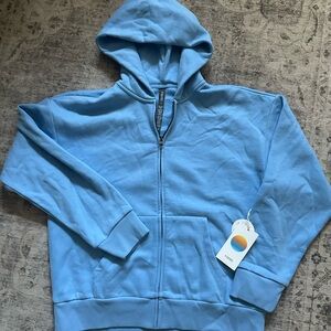 Light Blue Zip-Up Hoodie